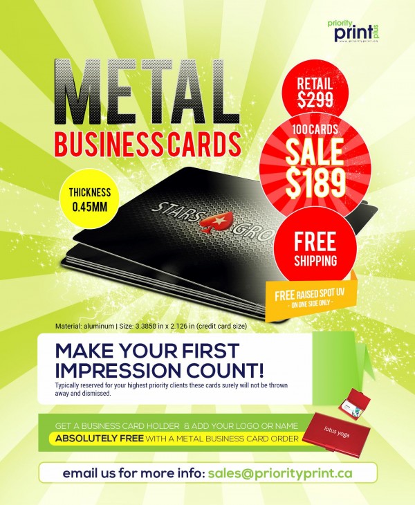 Priority Print Plus Metal Business Cards
