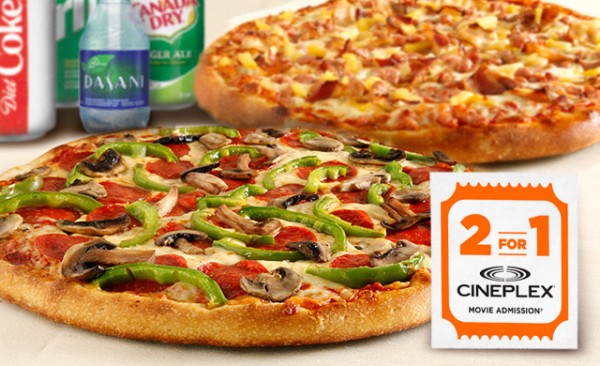 Pizza Pizza 2 Pizzas + Movie for $19.49